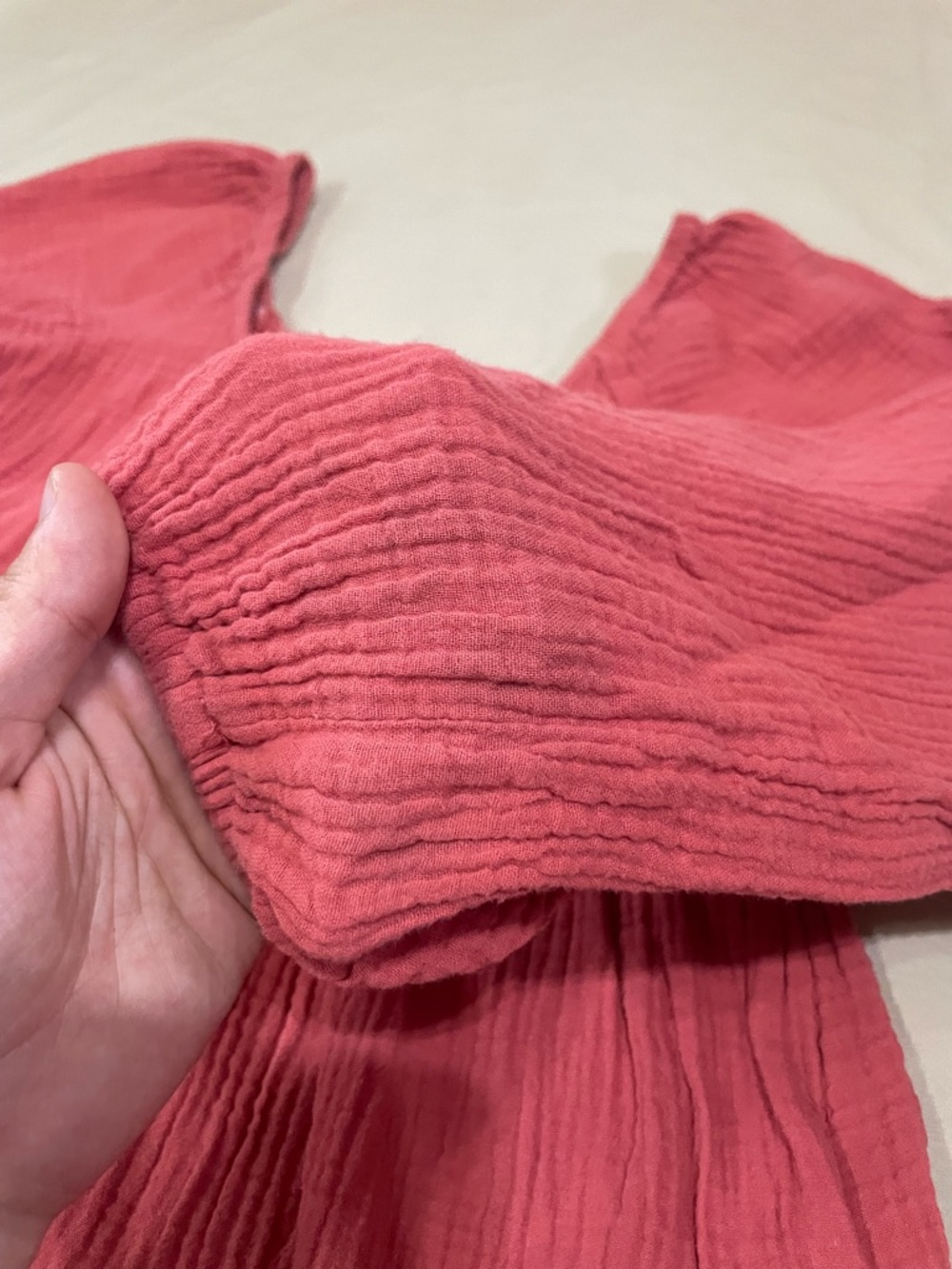 Universal Thread red midi dress gauze muslin cotton puff sleeve XS cottagecore - Picture 3 of 7